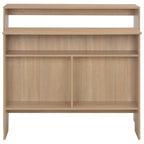 Baaripöytä kahdella pöytätasolla tammi 130x40x120 cm