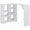 Barbord med avtagbar hylla, vitt, 138x40x120 cm