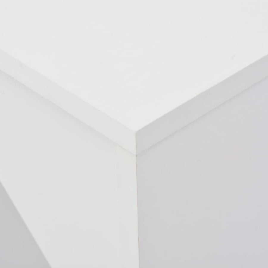 Barbord med avtagbar hylla, vitt, 138x40x120 cm