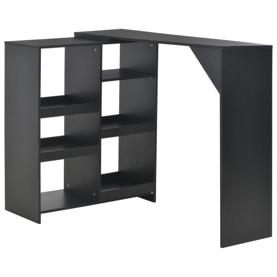 Barbord med avtagbar hylla, svart, 138x40x120 cm