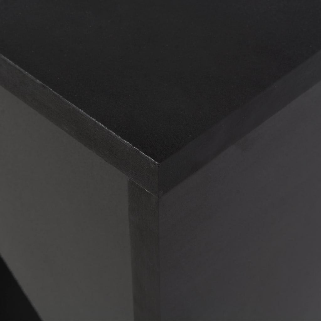 Barbord med avtagbar hylla, svart, 138x40x120 cm