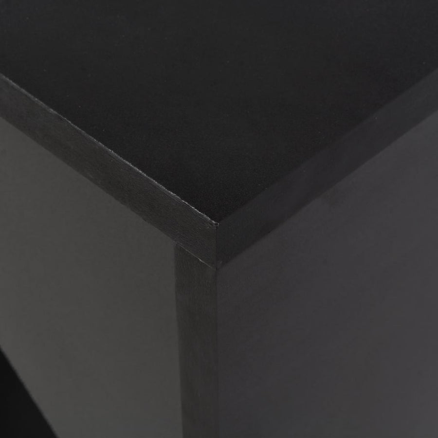 Barbord med avtagbar hylla, svart, 138x40x120 cm