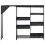 Barbord med avtagbar hylla, svart, 138x40x120 cm
