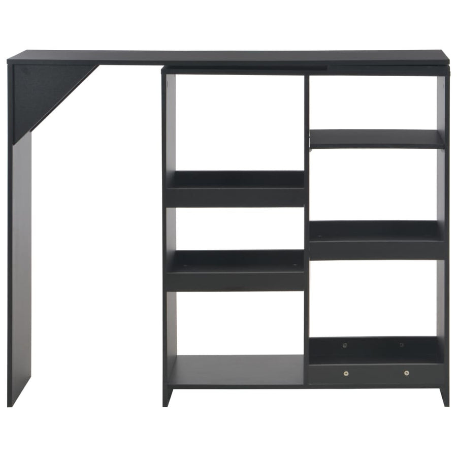 Barbord med avtagbar hylla, svart, 138x40x120 cm