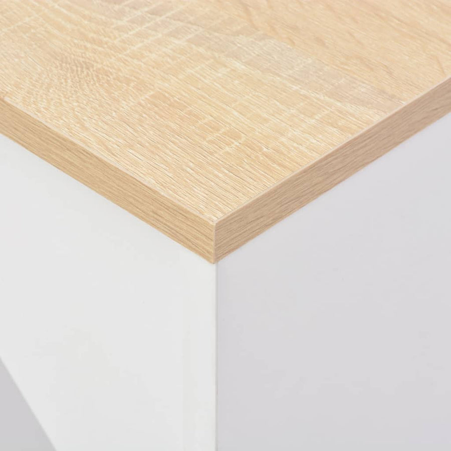 Barbord med avtagbar hylla, vitt, 138x40x120 cm