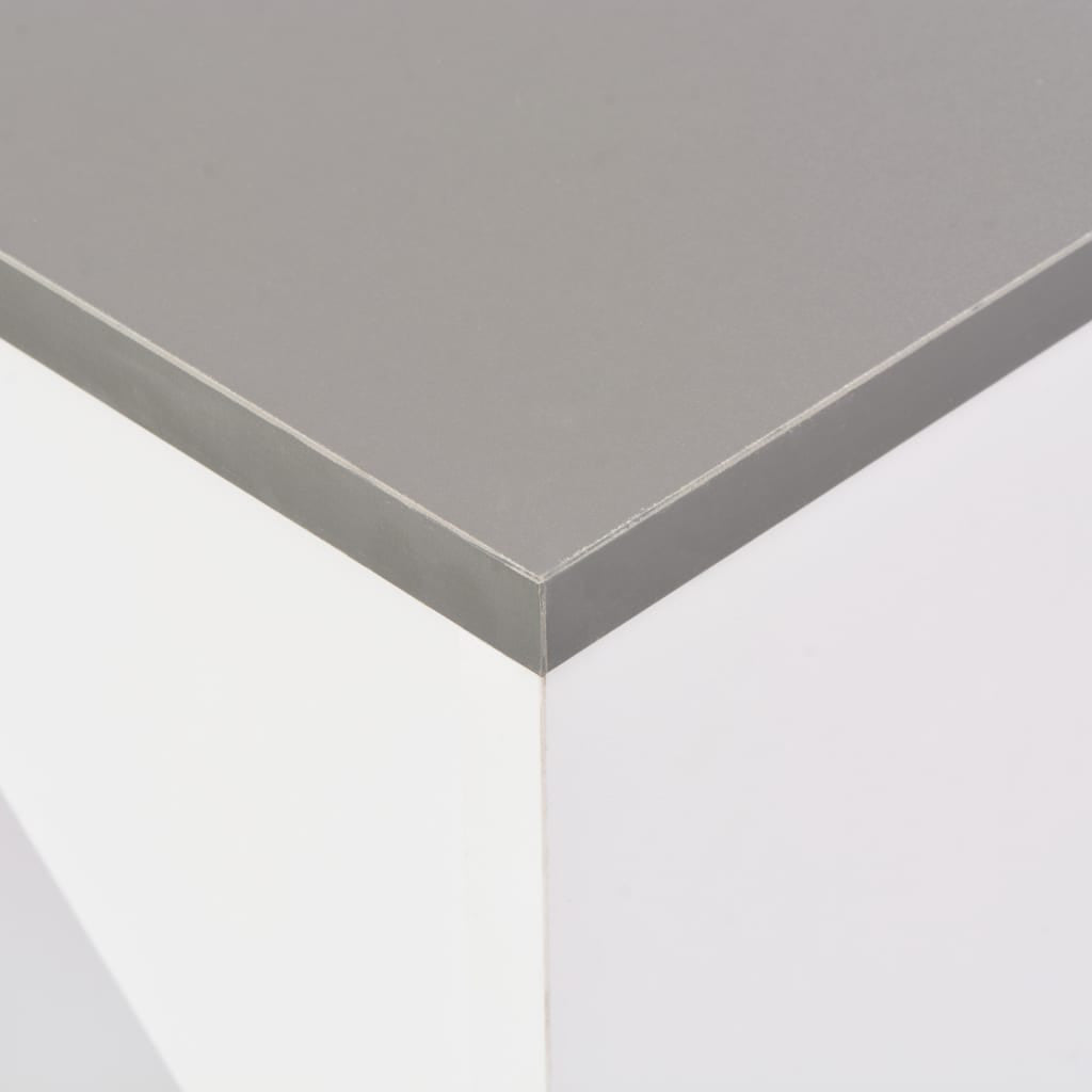 Barbord med avtagbar hylla, vitt, 138x40x120 cm