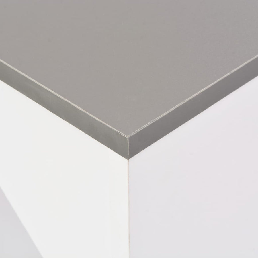 Barbord med avtagbar hylla, vitt, 138x40x120 cm