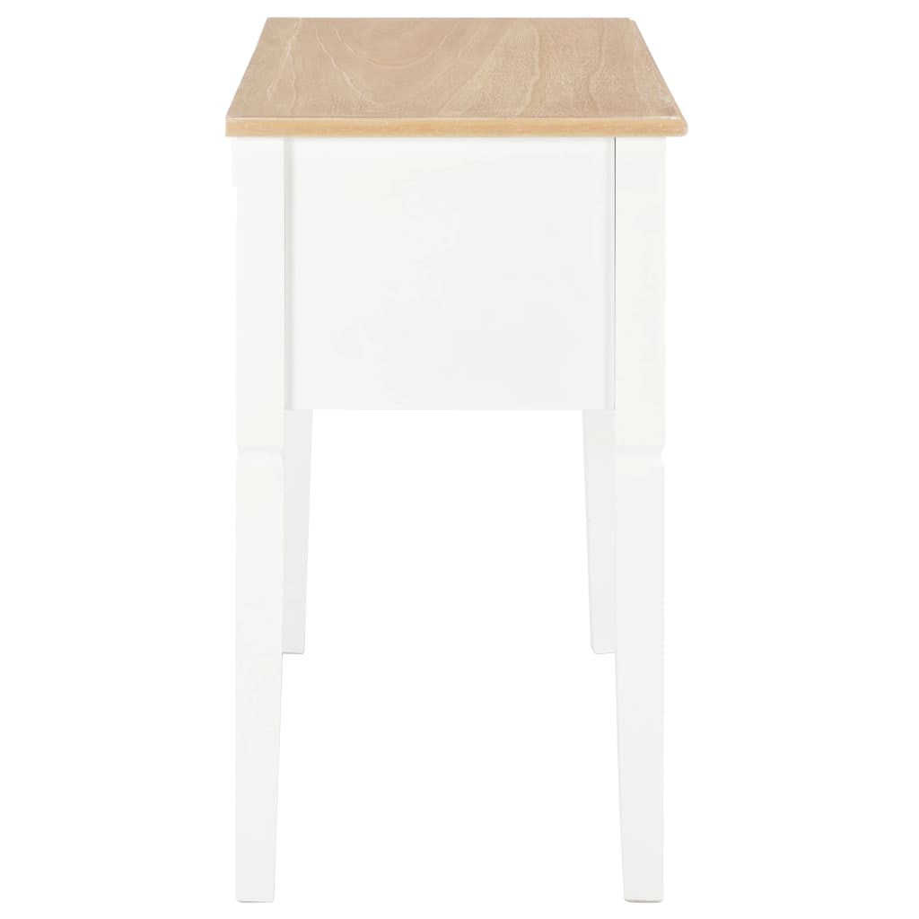 Kirjoituspöytä valkoinen 109,5x45x77,5 cm puinen