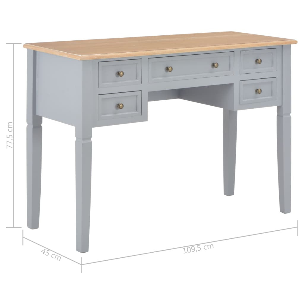Skrivbord grått 109,5x45x77,5 cm trä