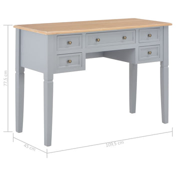 Skrivbord grått 109,5x45x77,5 cm trä