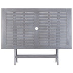 5-osainen ulkoruokailuryhmä täysi akaasiapuu harmaa