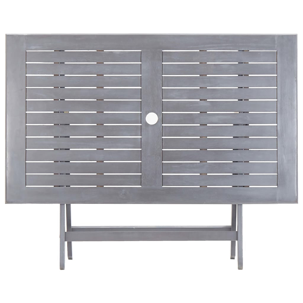 5-osainen ulkoruokailuryhmä täysi akaasiapuu harmaa