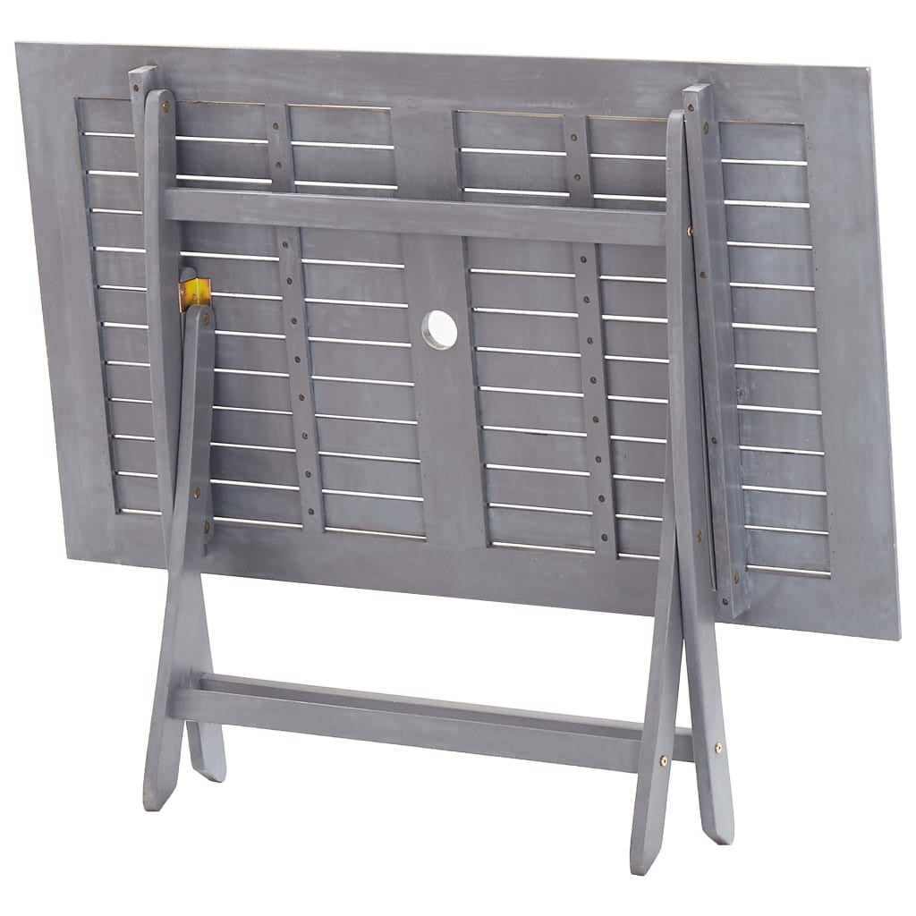 5-osainen ulkoruokailuryhmä täysi akaasiapuu harmaa