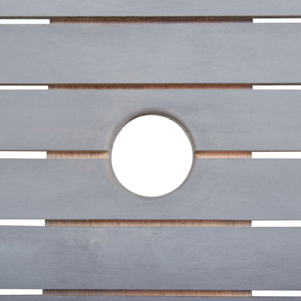 7-osainen ulkoruokailuryhmä täysi akaasiapuu harmaa