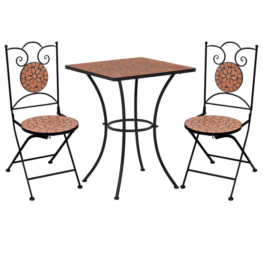 3-delat mosaikbistroset keramiska plattor terrakotta