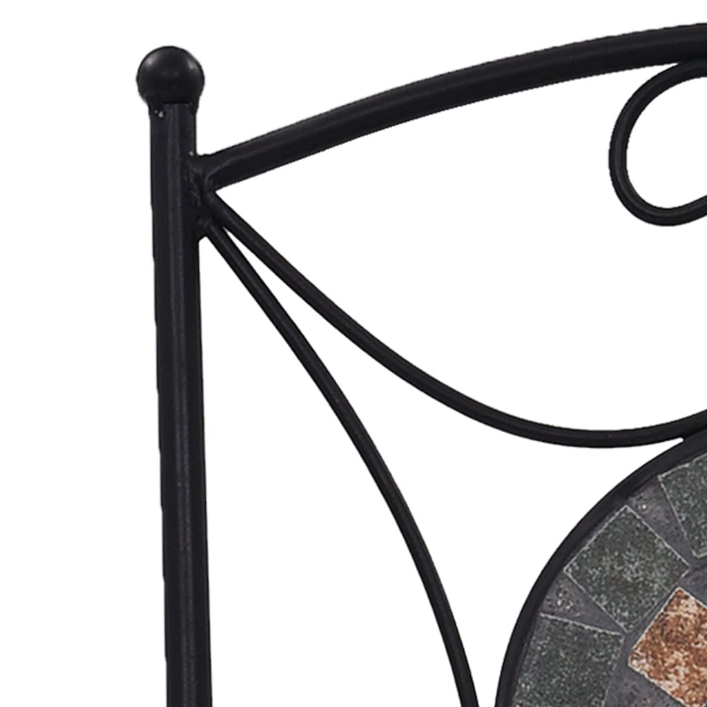 3-osainen mosaiikkibistrosarja keraamiset laatat oranssi/harmaa