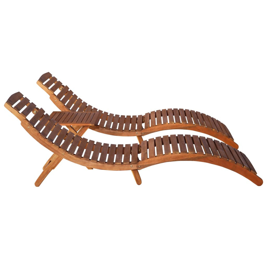 3-osainen aurinkotuoli ja teepöytä täysi akaasiapuu