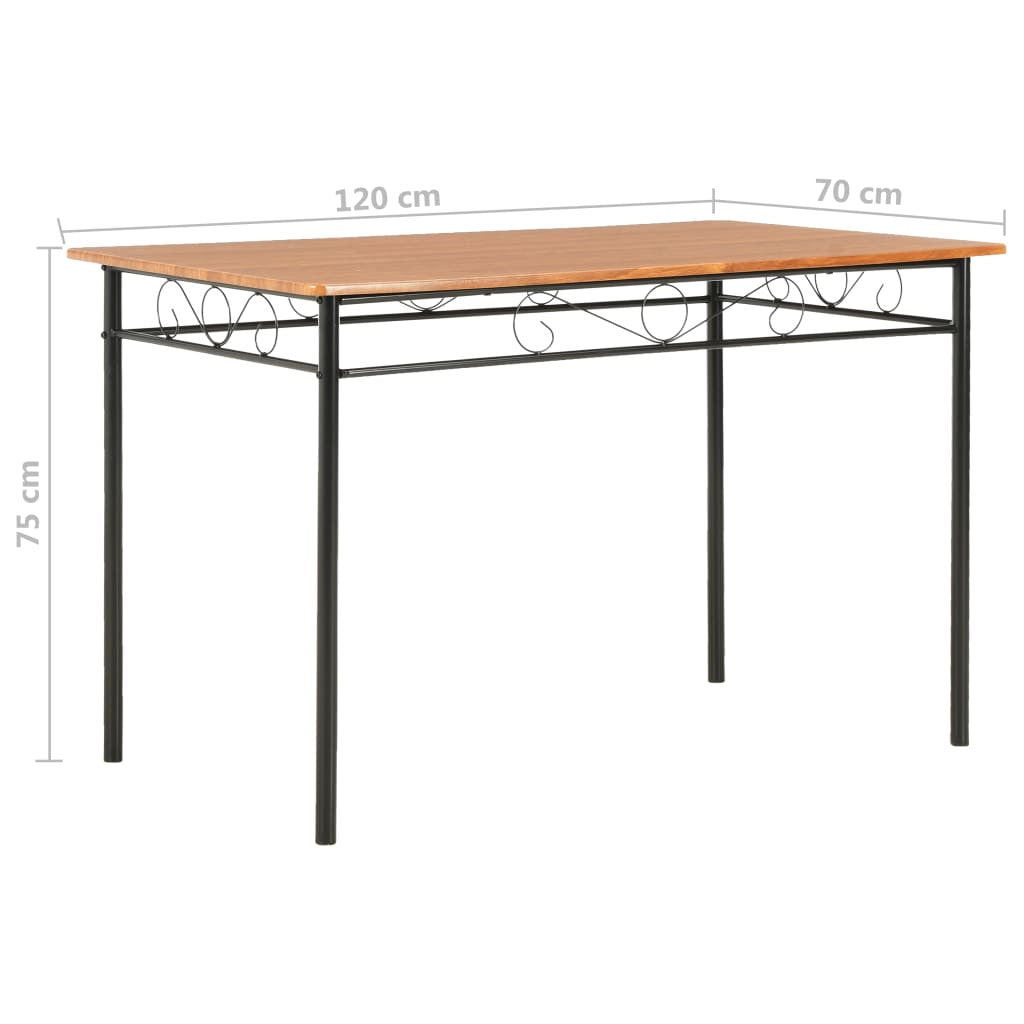 Ruokapöytä ruskea 120x70x75 cm MDF