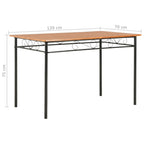 Ruokapöytä ruskea 120x70x75 cm MDF