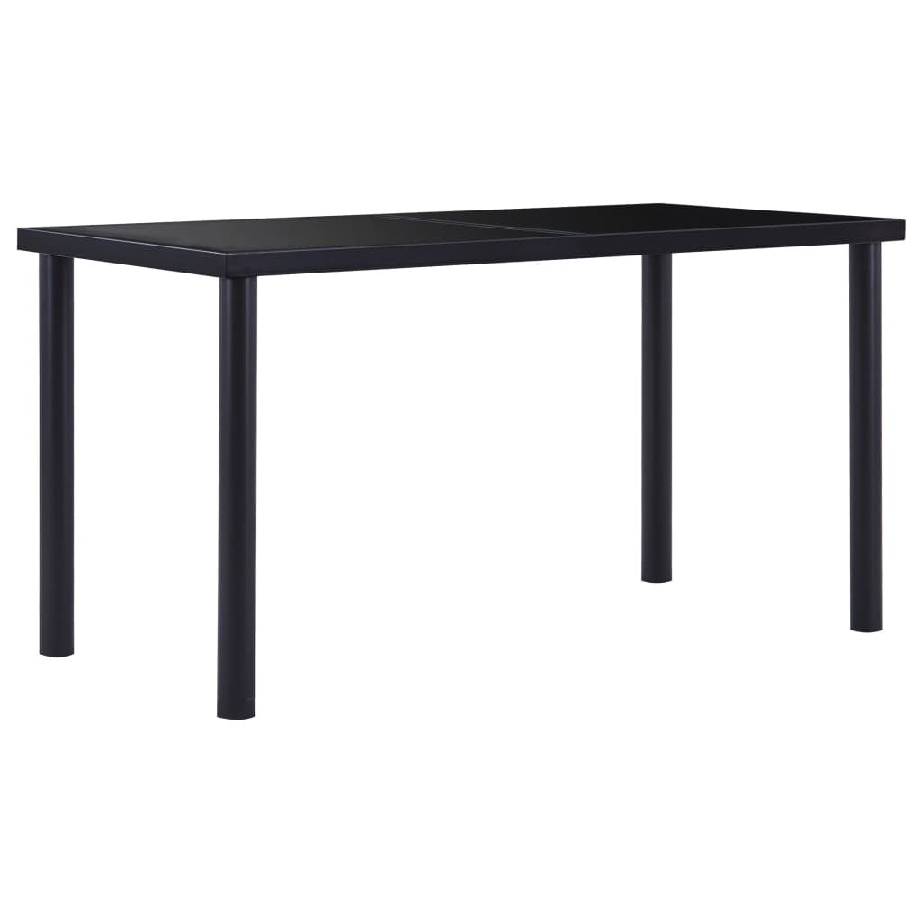 Matbord, svart, 140x70x75 cm, härdat glas