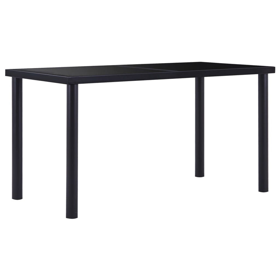 Matbord, svart, 140x70x75 cm, härdat glas
