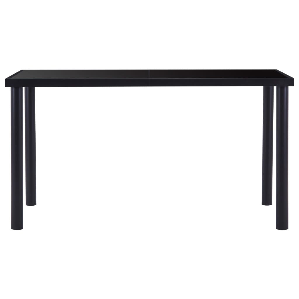 Matbord, svart, 140x70x75 cm, härdat glas