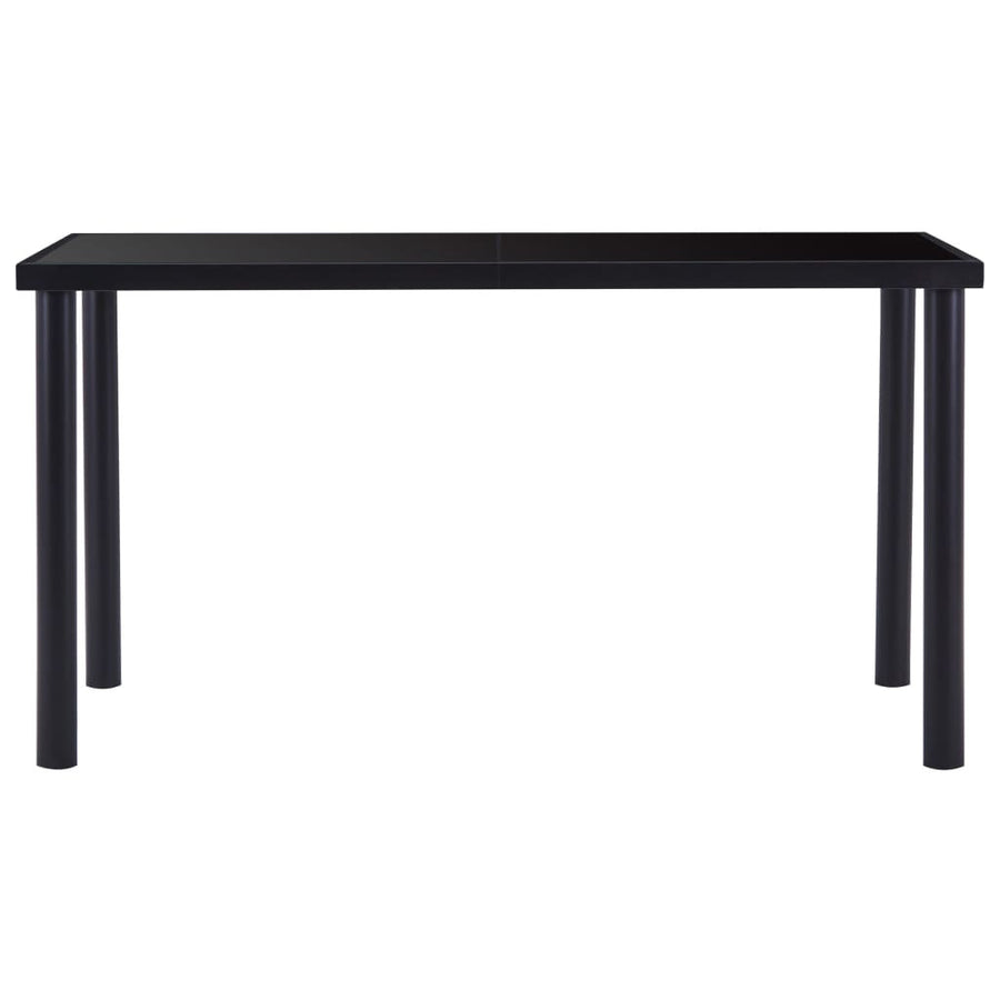Matbord, svart, 140x70x75 cm, härdat glas