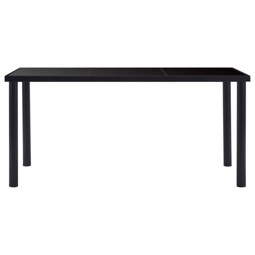 Matbord, svart, 160x80x75 cm, härdat glas
