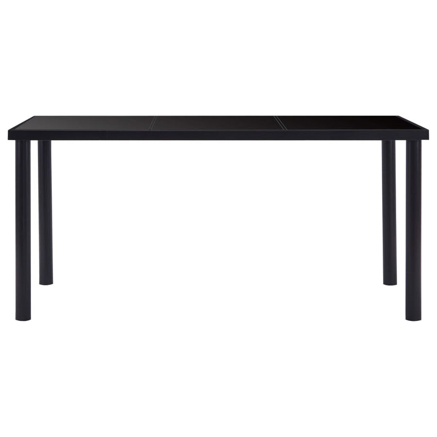 Matbord, svart, 160x80x75 cm, härdat glas