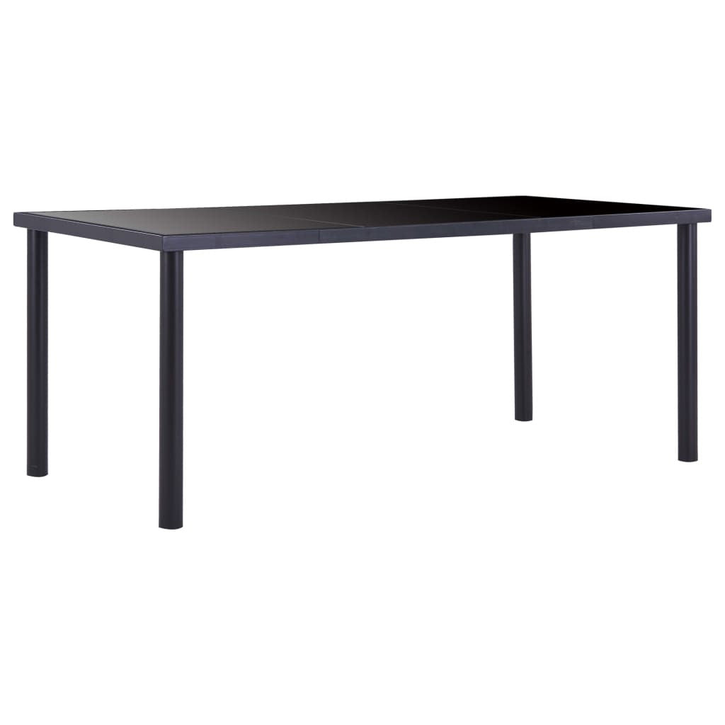Matbord, svart, 180x90x75 cm, härdat glas
