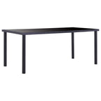 Matbord, svart, 180x90x75 cm, härdat glas