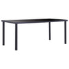 Matbord, svart, 180x90x75 cm, härdat glas