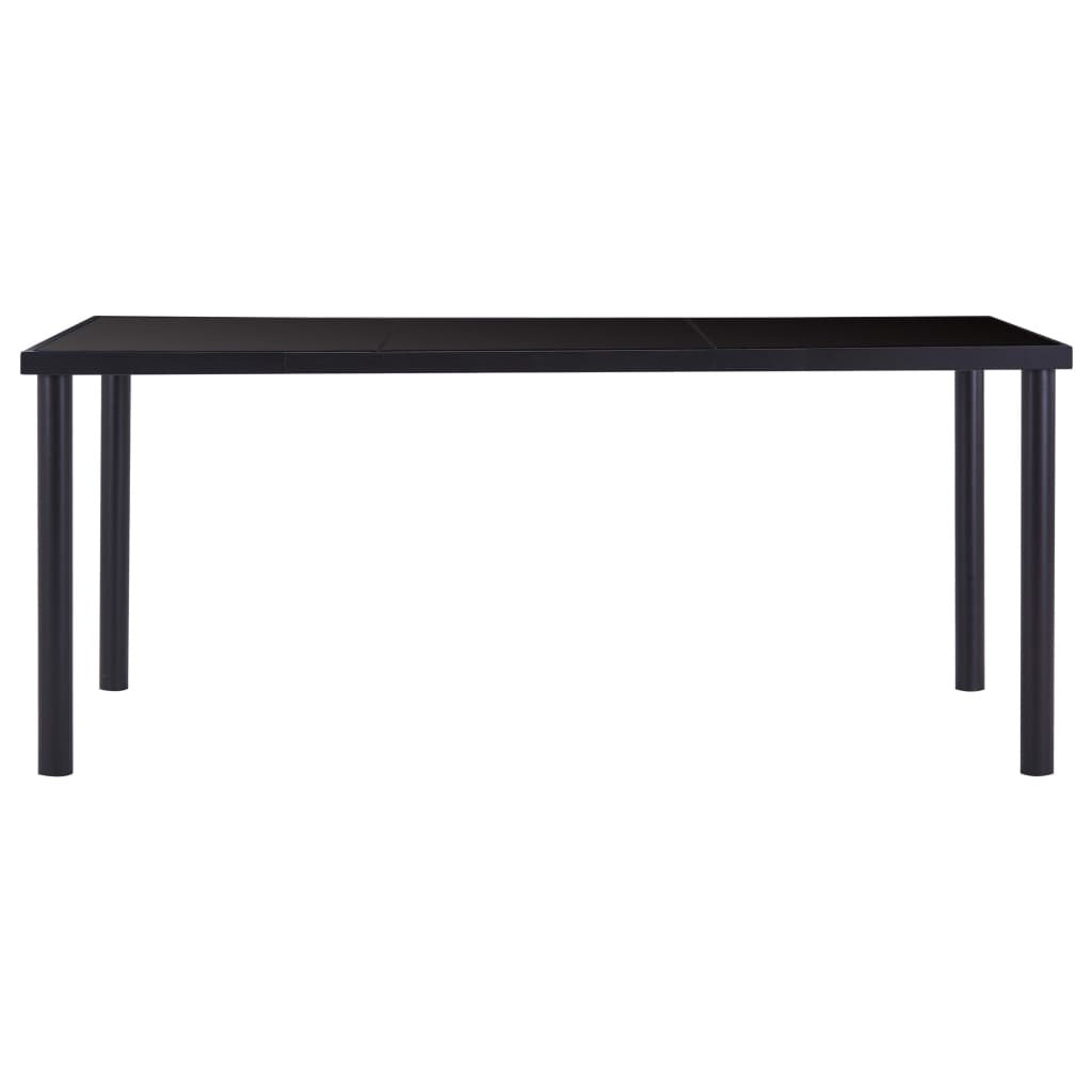 Matbord, svart, 180x90x75 cm, härdat glas
