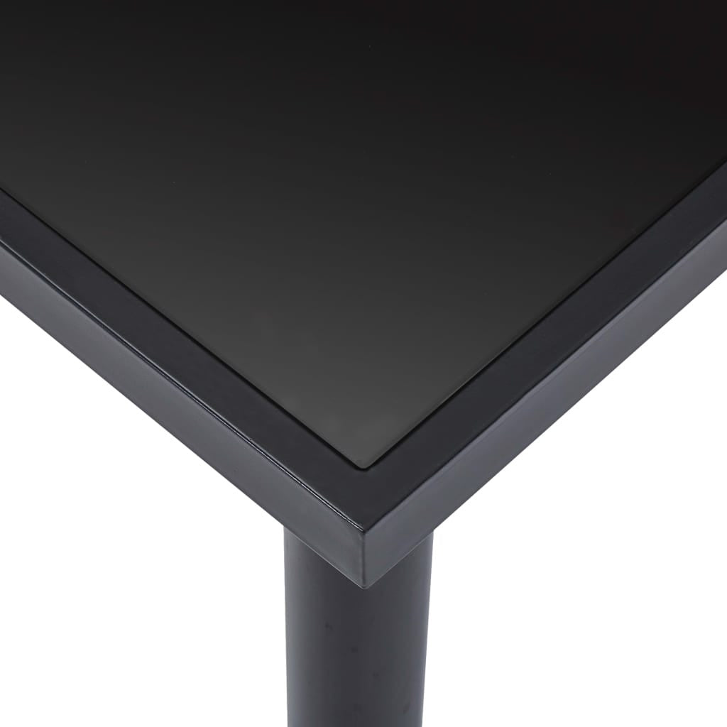 Matbord, svart, 180x90x75 cm, härdat glas