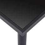Matbord, svart, 180x90x75 cm, härdat glas
