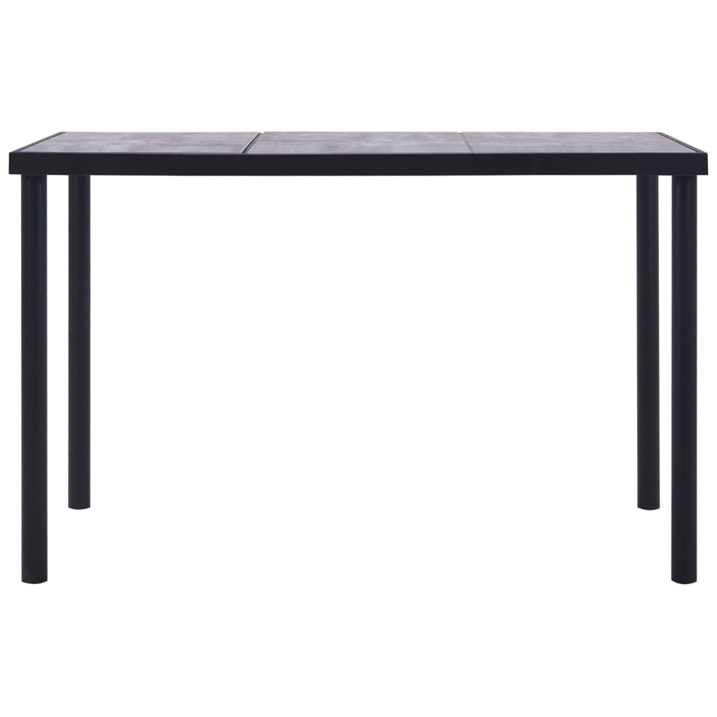 Matbord, svart och betonggrått, 160x80x75 cm, MDF