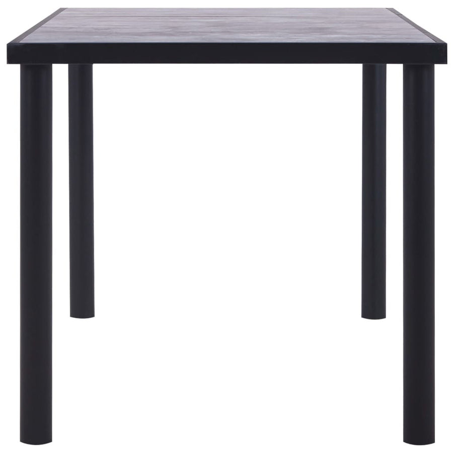 Matbord, svart och betonggrått, 160x80x75 cm, MDF
