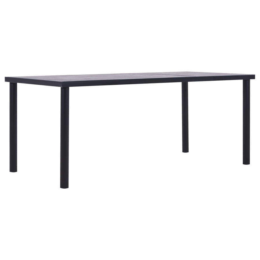 Matbord, svart och betonggrått, 200x100x75 cm, MDF