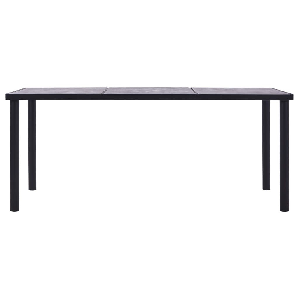 Matbord, svart och betonggrått, 200x100x75 cm, MDF