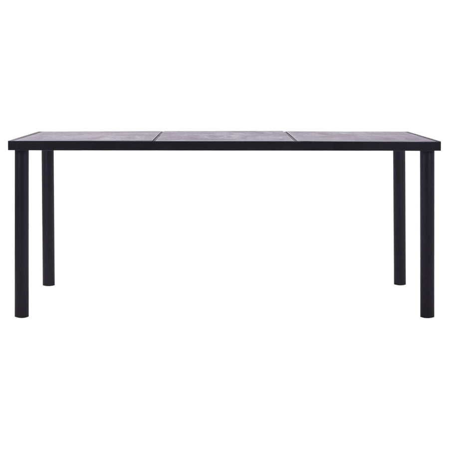 Matbord, svart och betonggrått, 200x100x75 cm, MDF