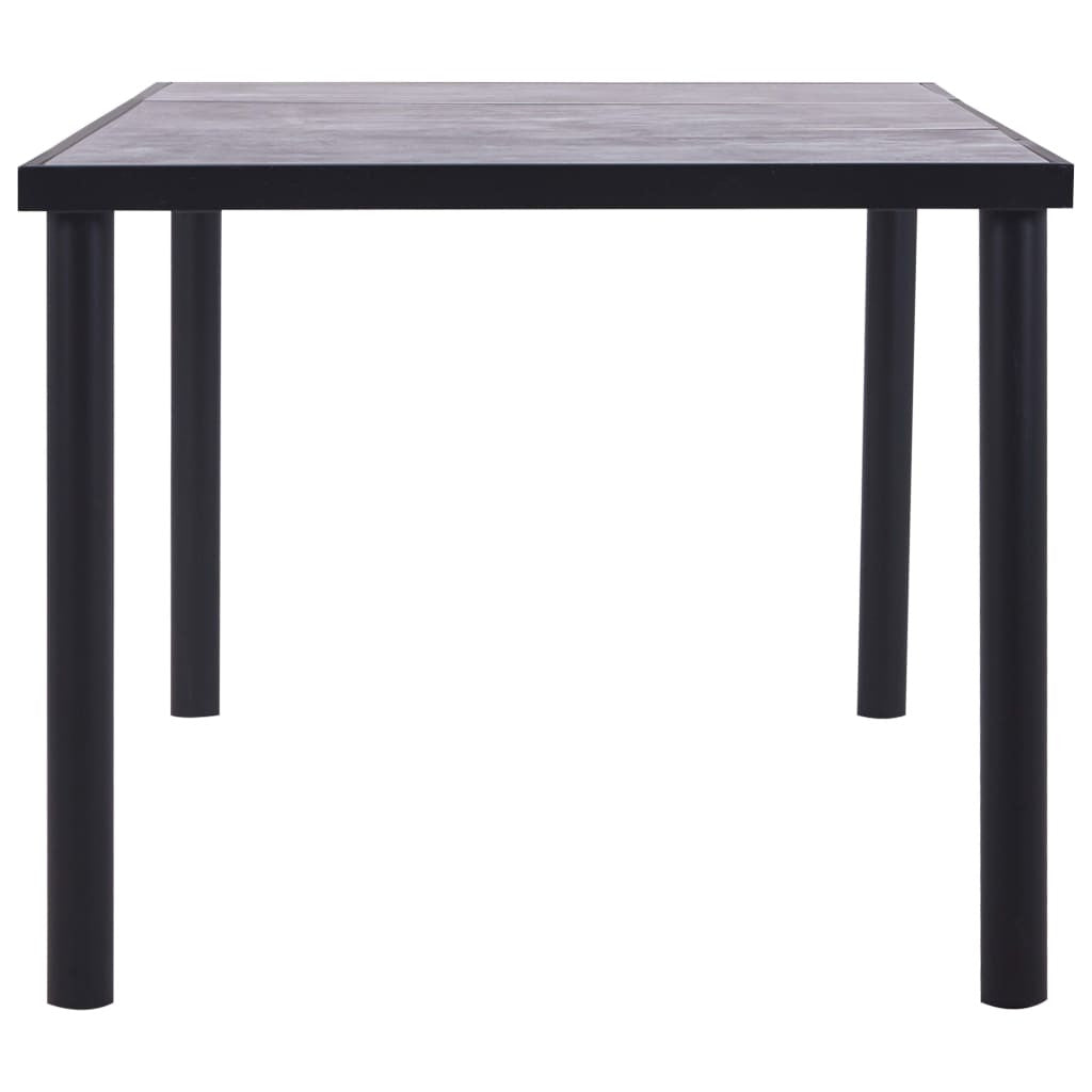 Matbord, svart och betonggrått, 200x100x75 cm, MDF