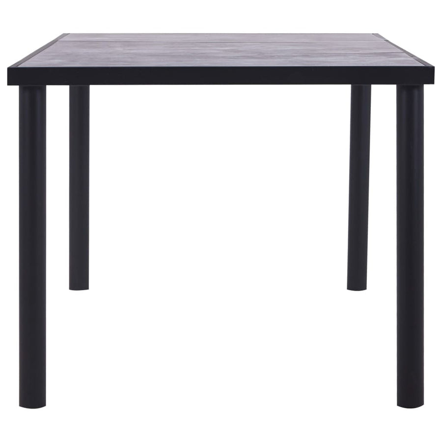 Matbord, svart och betonggrått, 200x100x75 cm, MDF