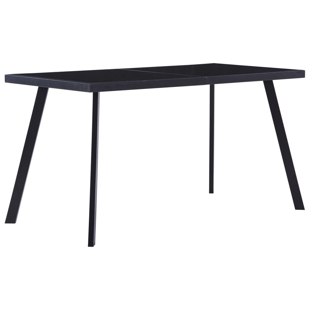 Matbord, svart, 140x70x75 cm, härdat glas