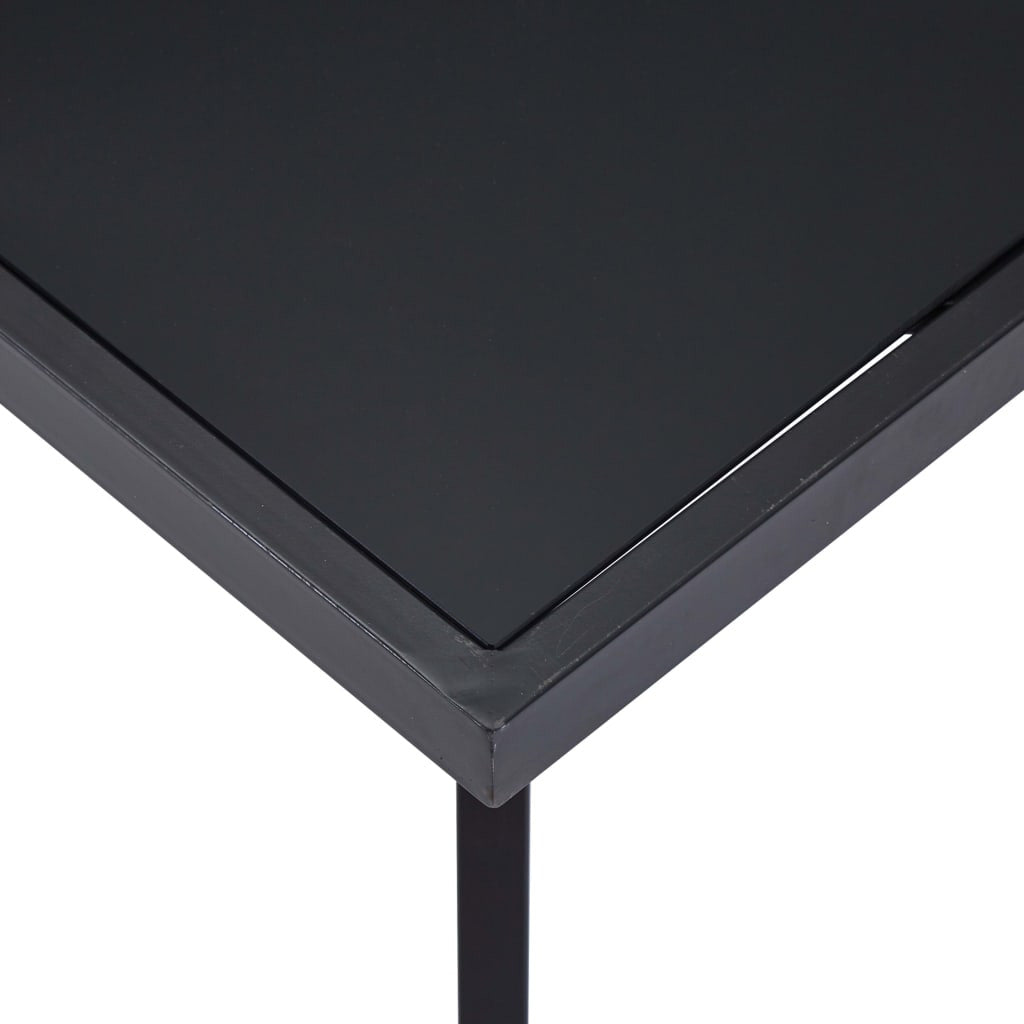 Matbord, svart, 140x70x75 cm, härdat glas