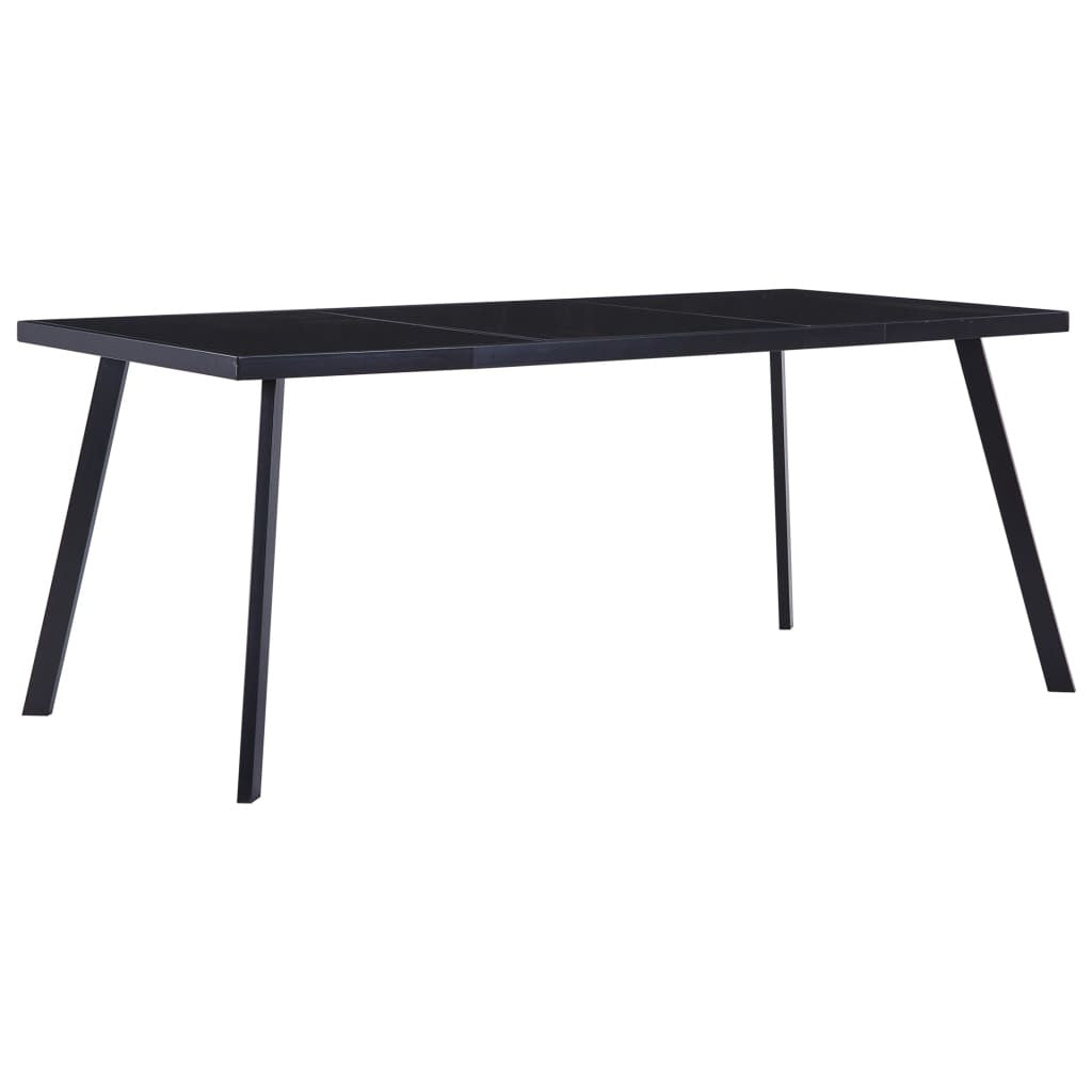 Matbord, svart, 160x80x75 cm, härdat glas