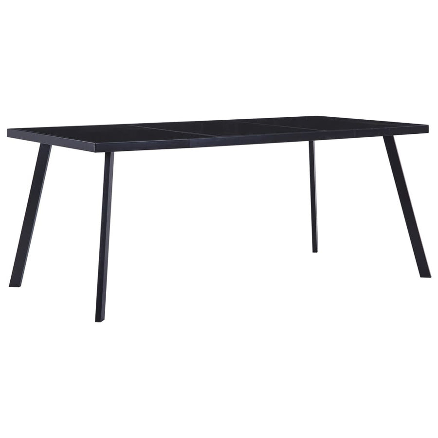 Matbord, svart, 160x80x75 cm, härdat glas