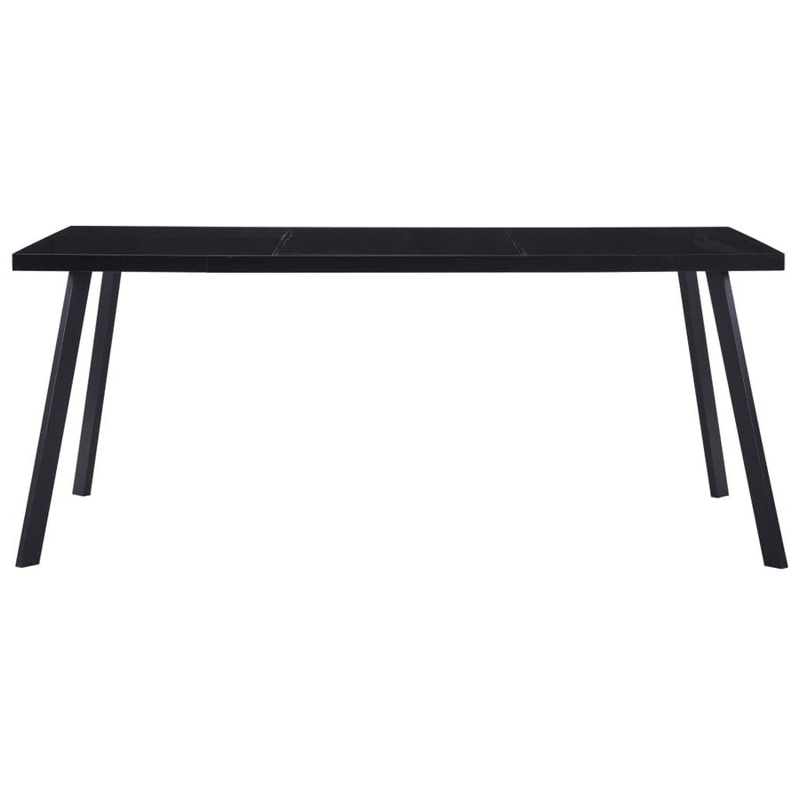 Matbord, svart, 160x80x75 cm, härdat glas