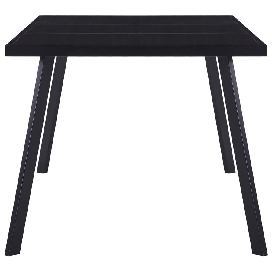 Matbord, svart, 160x80x75 cm, härdat glas