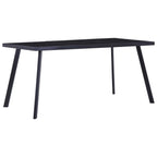 Matbord, svart, 180x90x75 cm, härdat glas