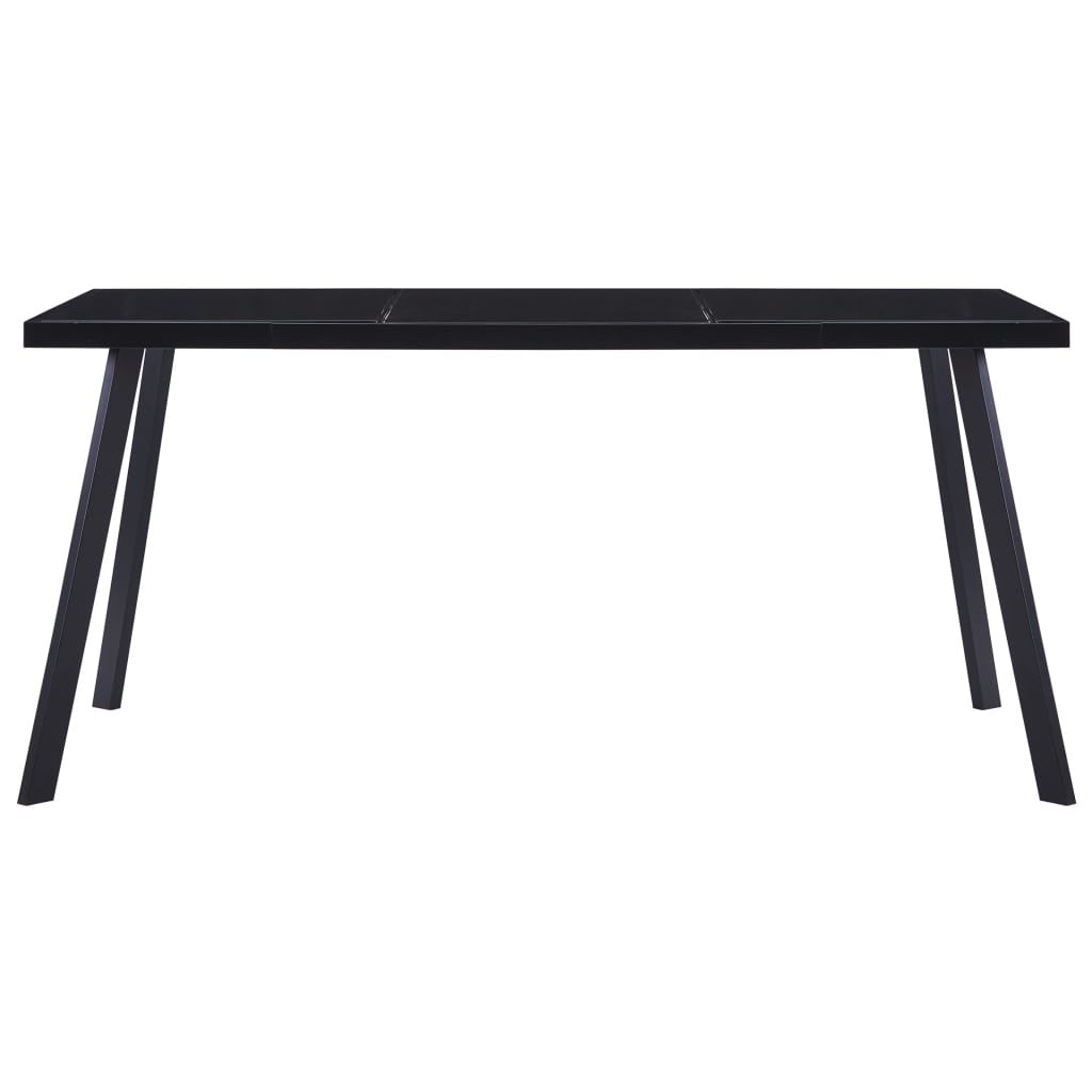 Matbord, svart, 180x90x75 cm, härdat glas